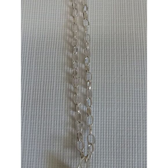 Metal Wire Wrapped Brown and Tan Oval Stone Pendant Silver Toned Chain Necklace - Picture 9 of 9